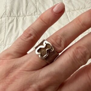 Tous Silver Mesh Ring with Silver Bear Motif